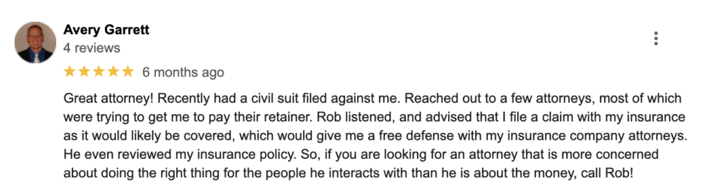 Indianapolis Personal Injury Lawyer Client Review